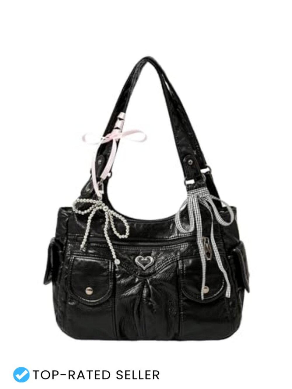 Y2K Punk Studded PU Leather Shoulder Bag Purse Satchel